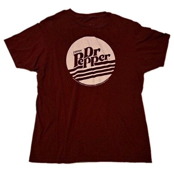 Drink Dr Pepper Logo Men’s Large Cotton T-Shirt Soda Logo Graphic Tee Luv Design - Picture 1 of 5